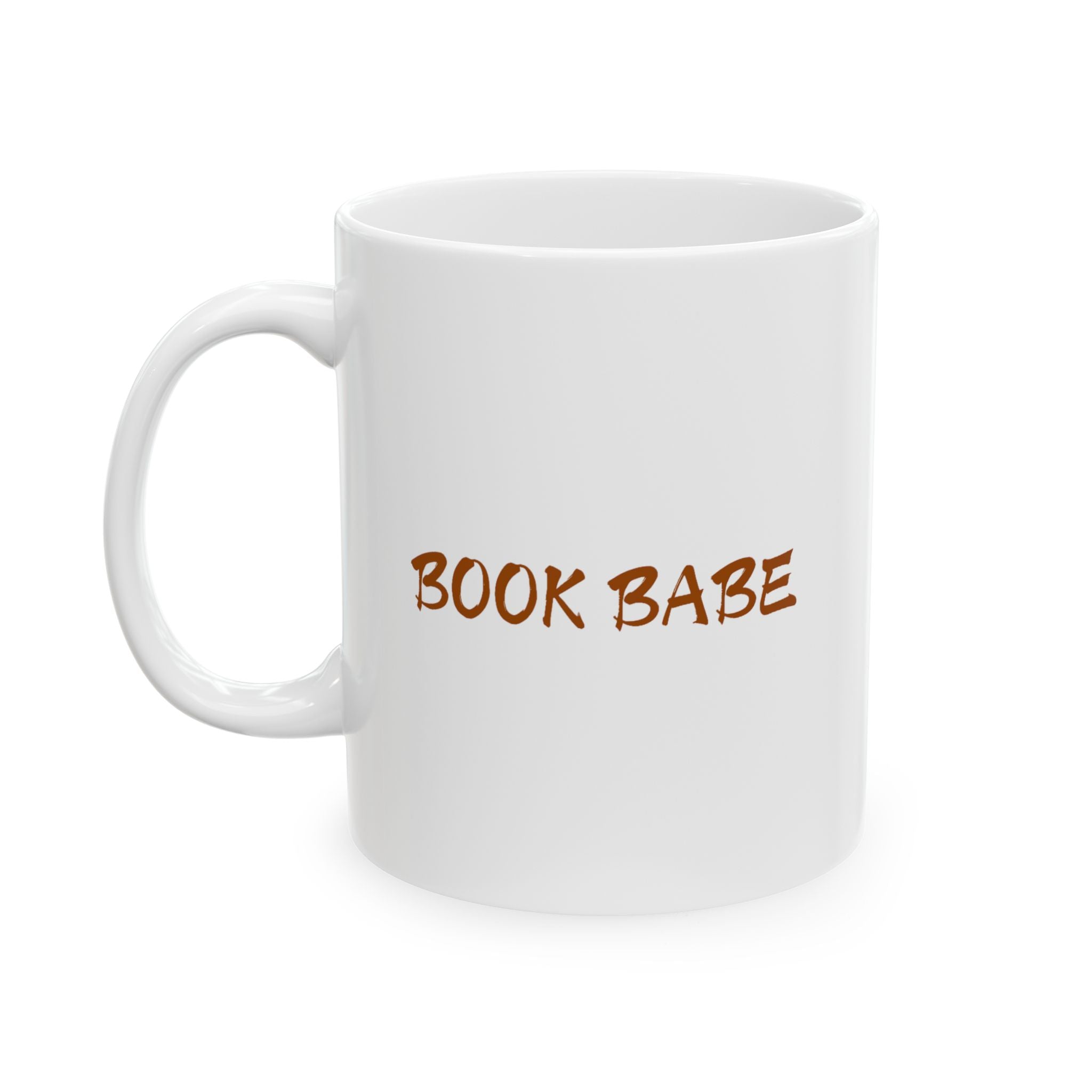 Book Babe Brown - White Mug - Bookish Loving