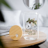 North Pole Book Club | 16oz Sipper Glass | Festive Holiday Design | Ideal for Christmas Beverages | BPA-Free Glassware