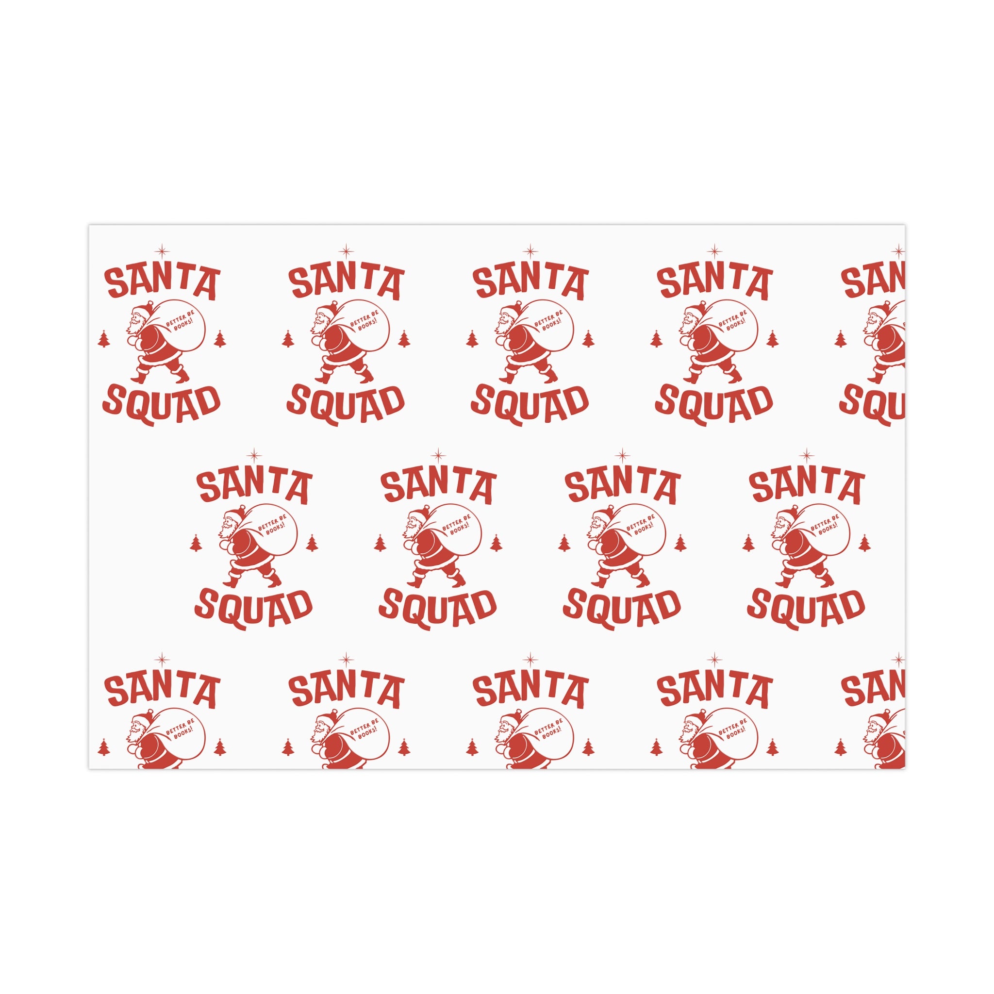 Santa Squad Wrapping Paper | Holiday Gift Wrap Design | Available in Matte & Satin Finishes | Eco-Friendly Printed Gift Wrap