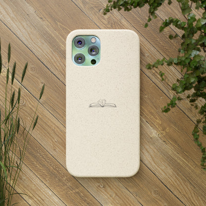 Open Book with Heart Biodegradable Phone Case | Eco-Friendly & Wireless Charging