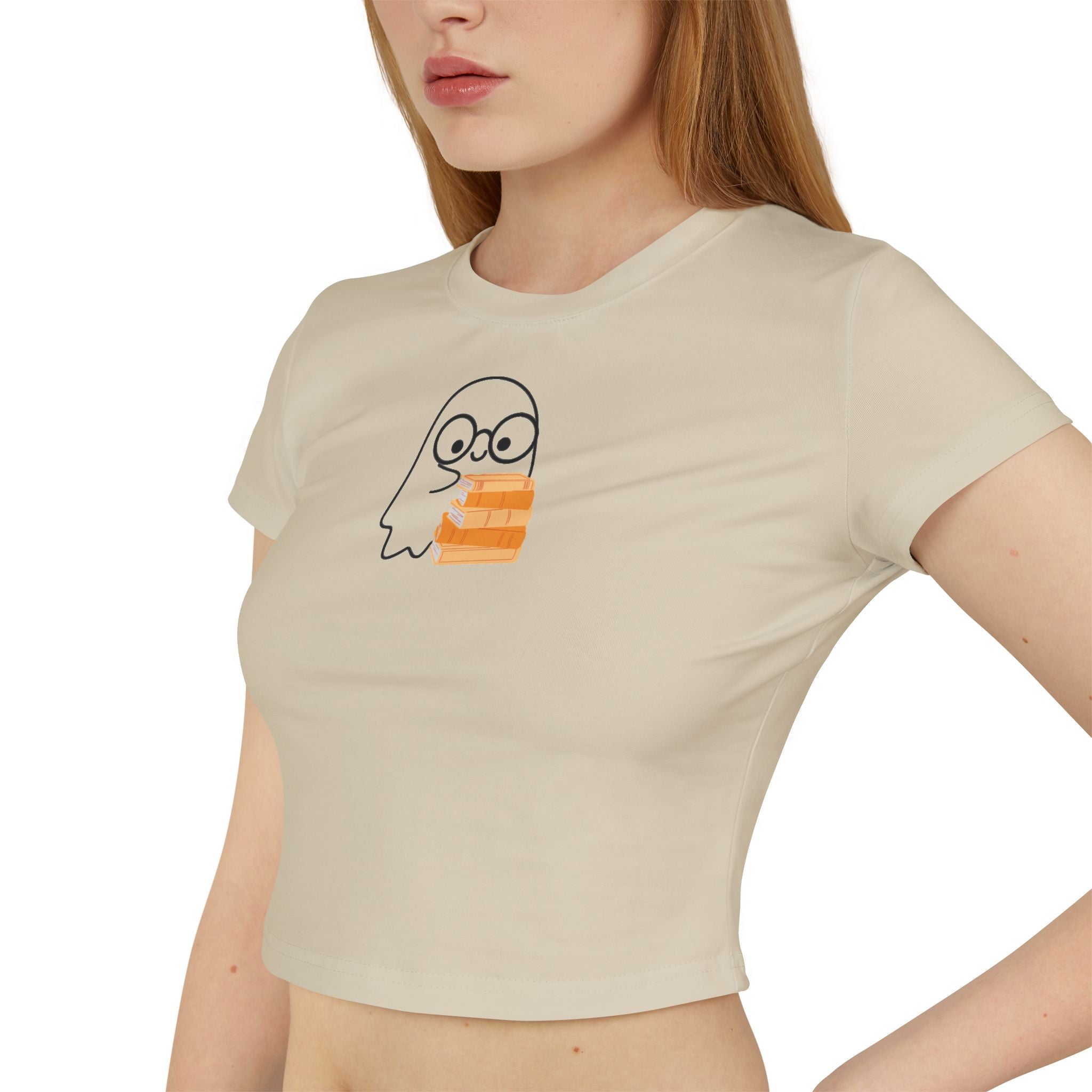 Nerd Ghost - Women's Baby Tee - Bookish Loving