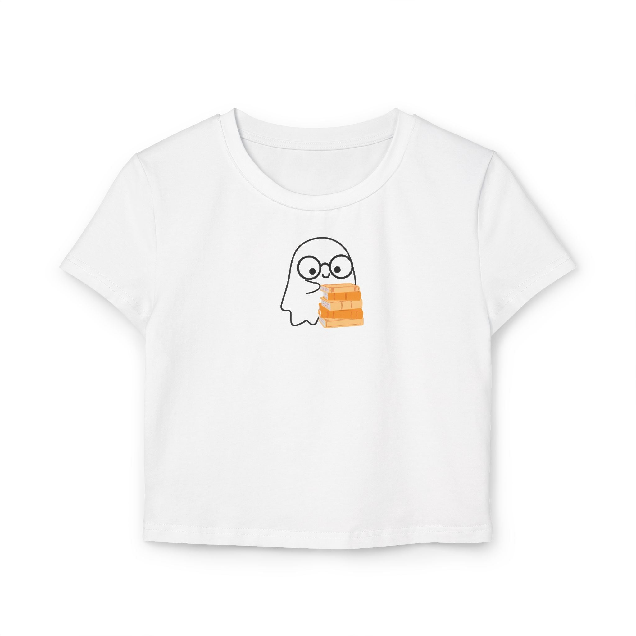 Nerd Ghost - Women's Baby Tee - Bookish Loving