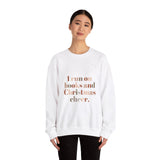 I Run on Books and Christmas Cheer Crewneck | Cozy Holiday Sweatshirt | Festive Book Lover Gift | Unisex Sizes for Readers