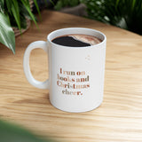 I Run on Books and Christmas Cheer White Ceramic Mug | 11oz and 15oz Sizes | BPA-Free & Microwave Safe