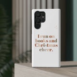 I Run on Books and Christmas Cheer | Custom Impact Resistant iPhone Case | Holiday Design | Durable and Slim Fit | Fits Multiple iPhone Models