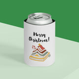 Merry Christmas with Bookish Christmas Tree | Insulated Can Coolers | Festive Drink Accessory