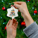 Bookish Christmas Tree Ornament | Ceramic Holiday Decoration for Book Lovers | 4 Shapes Available