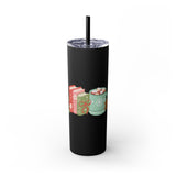 Books and Hot Cocoa Skinny Tumbler | 20oz | Double-Wall Insulation | Cozy Holiday Design