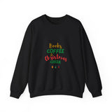 Books Coffee and Christmas Cheer Crewneck | Cozy Unisex Sweatshirt | Perfect for Book Lovers | Holiday Comfort