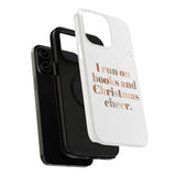 I Run on Books and Christmas Cheer | Custom Impact Resistant iPhone Case | Holiday Design | Durable and Slim Fit | Fits Multiple iPhone Models