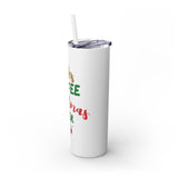 Books Coffee and Christmas Cheer Skinny Tumbler | 20oz Insulated Stainless Steel | Includes Straw | Perfect for Hot & Cold Drinks