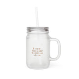 I Run on Books and Christmas Cheer Frosted Mason Jar with Handle, Lid & Straw | Holiday Gift for Book Lovers | 16oz Capacity