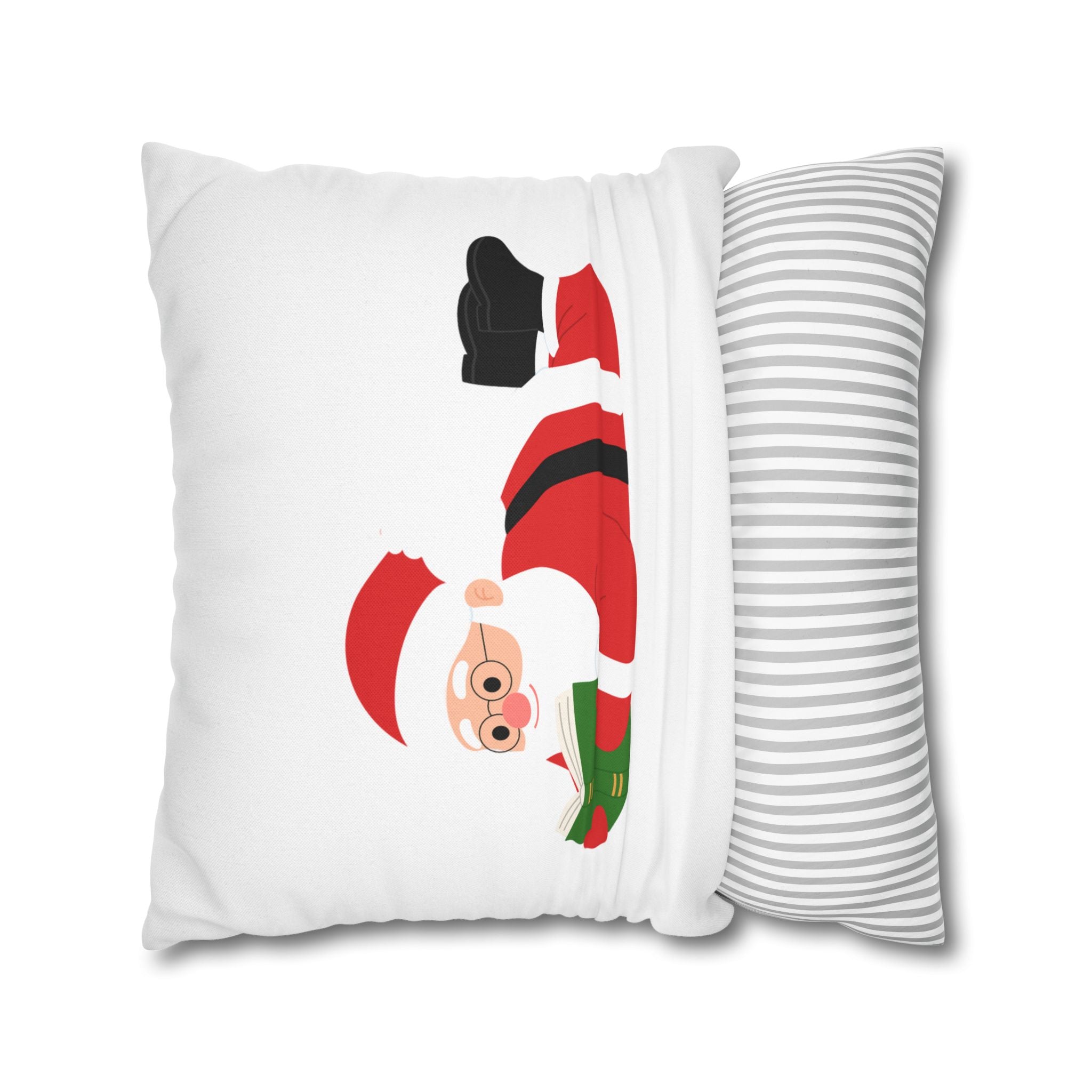 Nerdy Santa Pillowcase | Double-Sided Print | Fun Holiday Design for Book Lovers | 100% Polyester Cover