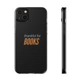 Thankful for Books Clear Silicone Phone Case | Cozy, Literary-Inspired Design | Durable and Lightweight | Perfect for Book Lovers | Compatible with iPhone Models