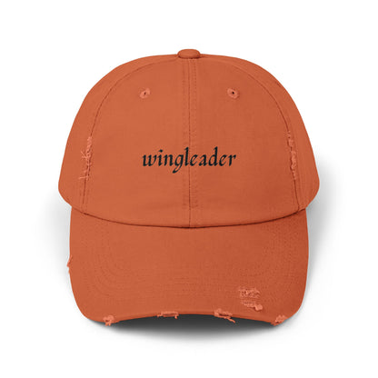 Wingleader Distressed Hat | Fourth Wing Book-Inspired Cap | Adjustable Cotton Twill Hat for Fantasy Book Lovers