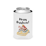 Merry Christmas with Bookish Christmas Tree | Insulated Can Coolers | Festive Drink Accessory