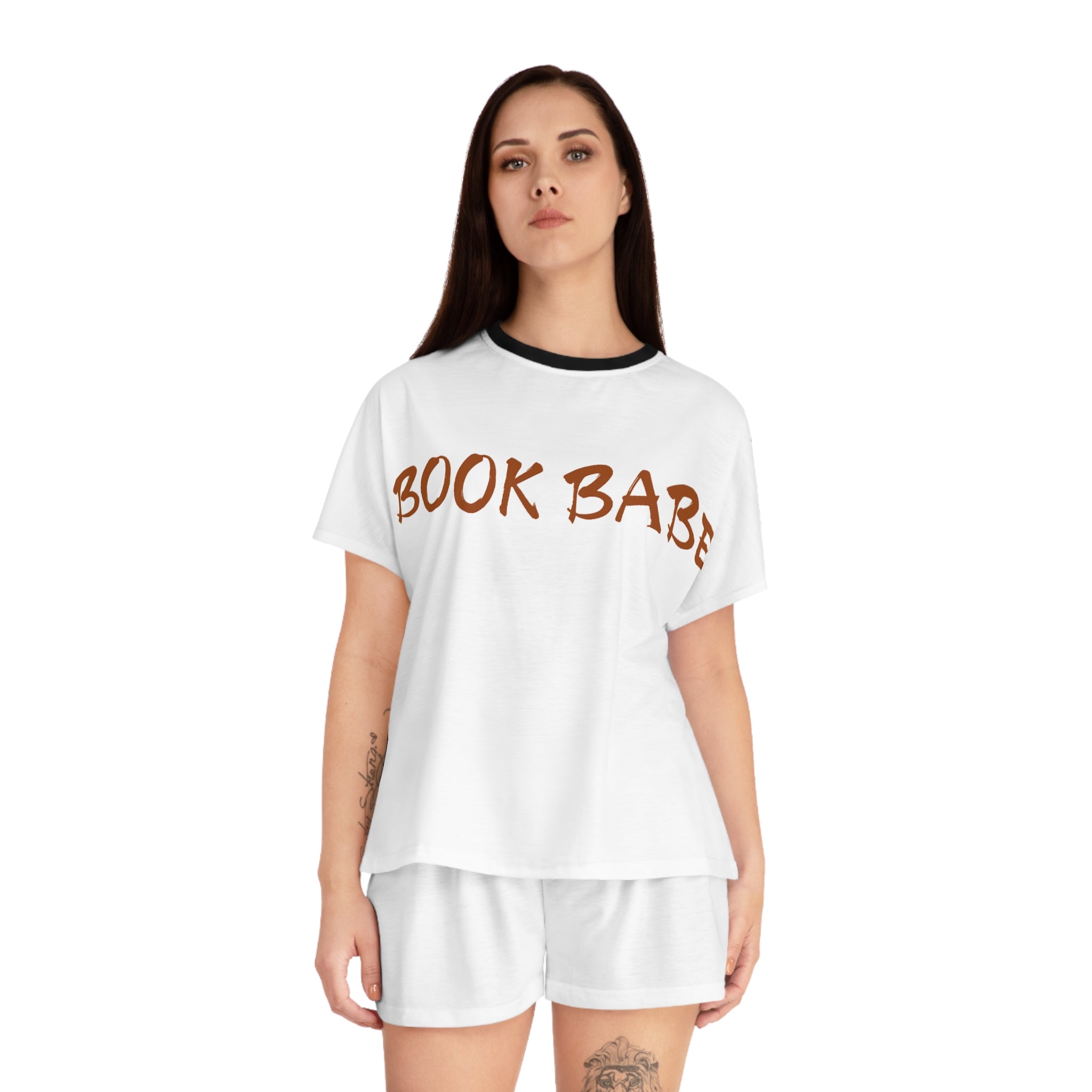 Book Babe Brown - Women's Short Pajama Set - Bookish Loving