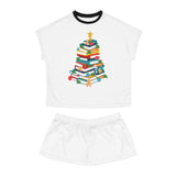 Bookish Christmas Tree | Women's Short Pajama Set | Cozy Comfort Meets Holiday Cheer