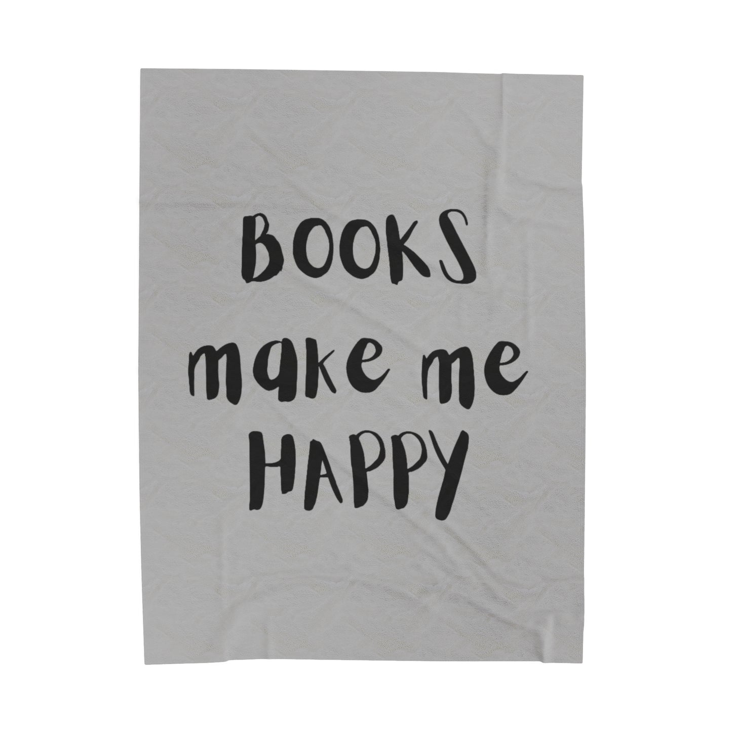 Books Make Me Happy Velveteen Plush Blanket | Ultra-Soft Throw | Perfect Gift for Book Lovers | Cozy Reading Companion | Available in Multiple Sizes