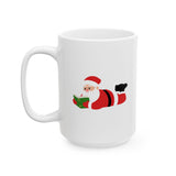 Nerdy Santa Mug | Festive Ceramic Coffee Mug | Holiday Gift for Book Lovers