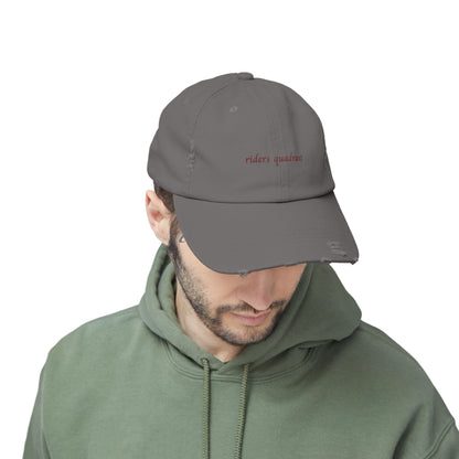 Riders Quadrant Distressed Hat | Fourth Wing Book-Inspired Cap | Adjustable Cotton Twill Hat for Fantasy Lovers