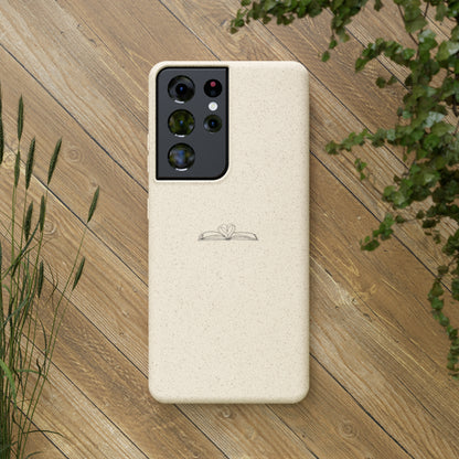 Open Book with Heart Biodegradable Phone Case | Eco-Friendly & Wireless Charging