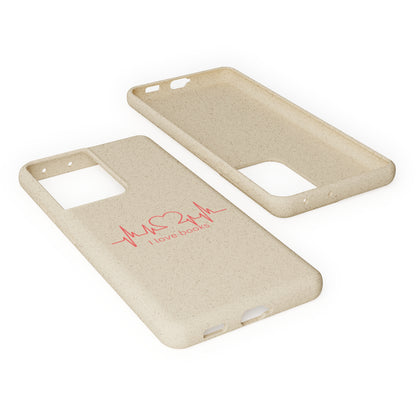 I Love Books Biodegradable Phone Case | Eco-Friendly & Wireless Charging Compatible