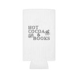 Hot Cocoa and Books | Insulated Can Coolers | Cozy Holiday Drinkware