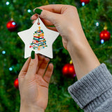 Bookish Christmas Tree Ornament | Ceramic Holiday Decoration for Book Lovers | 4 Shapes Available