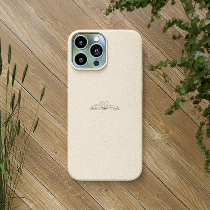 Open Book with Heart Biodegradable Phone Case | Eco-Friendly & Wireless Charging