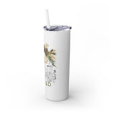 North Pole Book Club Skinny Tumbler | 20oz | Double-Wall Insulation | Festive Literary Design