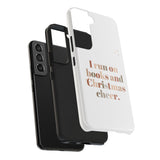 "I Love Books and Christmas Cheer" iPhone Case | Tough Dual-Layer Protection | Wireless Charging Compatible | Durable & Impact-Resistant | Holiday & Book Lover Theme