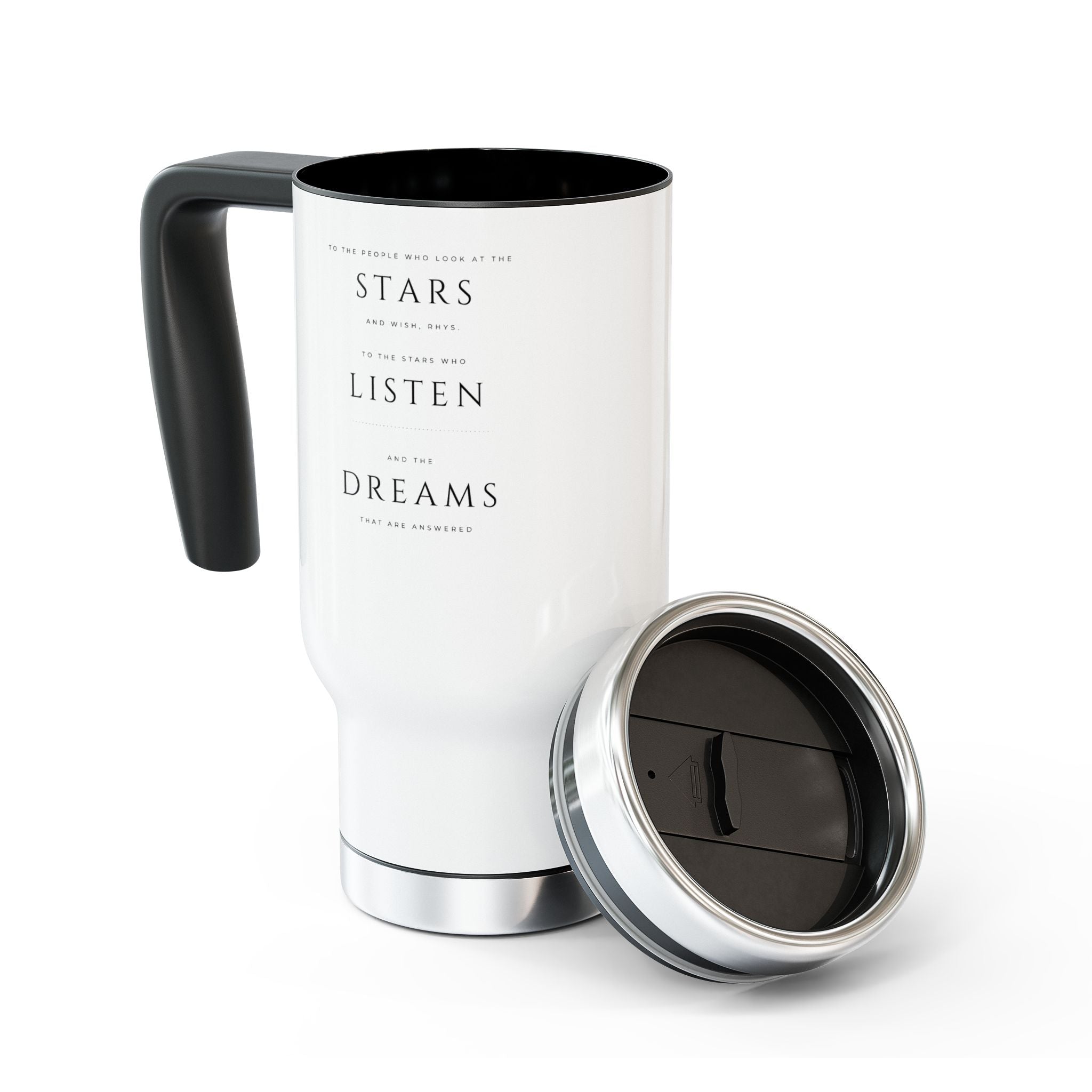 To The People Who Look at the Stars (A Court of Mist and Fury) - Stainless Steel Travel Mug w/ Handle - Bookish Loving