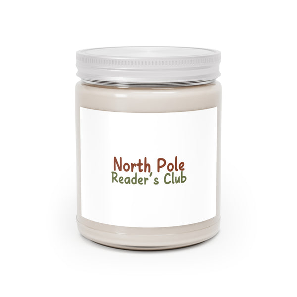 North Pole Reader's Club | 9oz Soy Wax Candle | Festive Holiday Scents | Clear Glass Jar | Perfect for Book Lovers