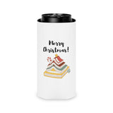 Merry Christmas with Bookish Christmas Tree | Insulated Can Coolers | Festive Drink Accessory