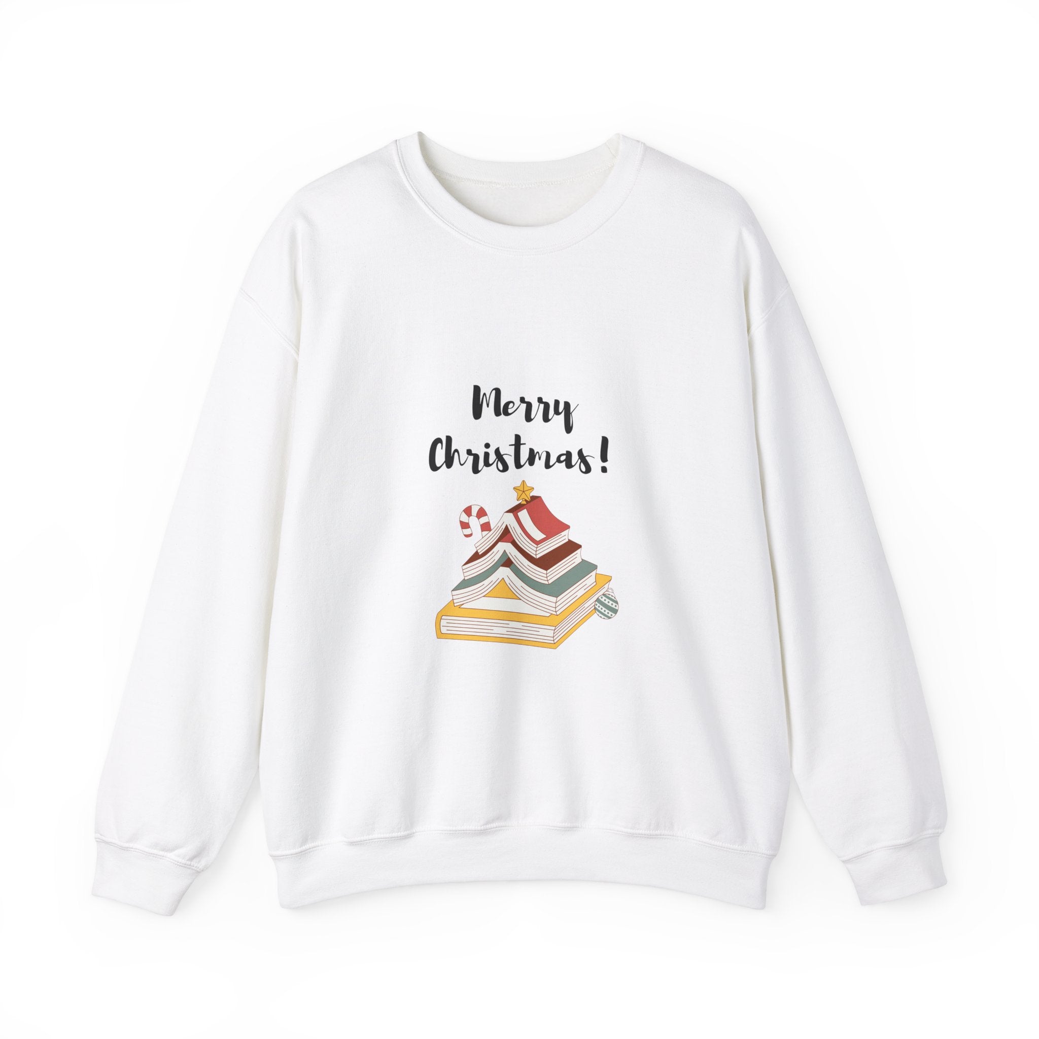 Merry Christmas Bookish Tree Crewneck | Cozy Unisex Fit | Festive Literary Design | Perfect for Book Lovers | Ethically Made