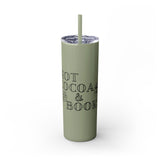 Hot Cocoa and Books Skinny Tumbler | 20oz | Double-Wall Insulation | Cozy Holiday Design