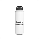 Hot Girls Read Books - Stainless Steel Water Bottle, Standard Lid - Bookish Loving