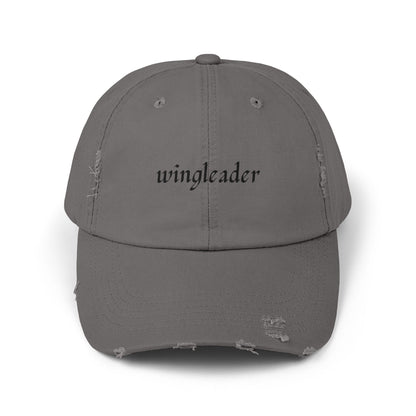 Wingleader Distressed Hat | Fourth Wing Book-Inspired Cap | Adjustable Cotton Twill Hat for Fantasy Book Lovers