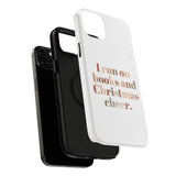 I Run on Books and Christmas Cheer | Custom Impact Resistant iPhone Case | Holiday Design | Durable and Slim Fit | Fits Multiple iPhone Models