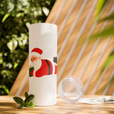 Nerdy Santa Skinny Tumbler | 20oz | Double-Wall Insulation | Fun Holiday Design