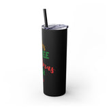 Books Coffee and Christmas Cheer Skinny Tumbler | 20oz Insulated Stainless Steel | Includes Straw | Perfect for Hot & Cold Drinks