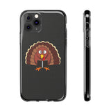 Turkey Reading a Book Clear Silicone Phone Case | Thanksgiving-Themed Design | Durable and Flexible | Perfect for Book Lovers | Compatible with iPhone Models