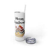 Merry Christmas Bookish Christmas Tree Skinny Tumbler | 20oz | Double-Wall Insulation | Festive Book Lover Design