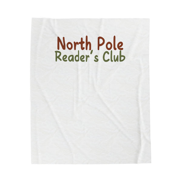 North Pole Reader's Club Blanket | Plush Velveteen | Cozy Holiday Design for Book Lovers