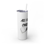 All I Want for Christmas is Books Skinny Tumbler | 20oz | Double-Wall Insulation | Perfect Gift for Book Lovers