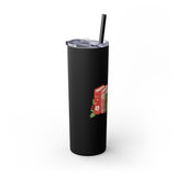 Books and Hot Cocoa Skinny Tumbler | 20oz | Double-Wall Insulation | Cozy Holiday Design