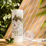 North Pole Book Club Skinny Tumbler | 20oz | Double-Wall Insulation | Festive Literary Design