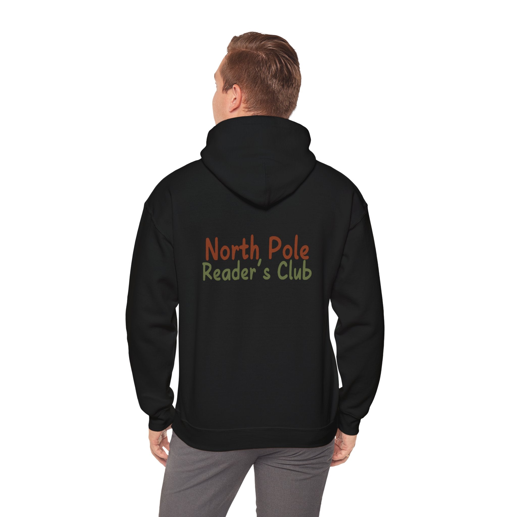 North Pole Reader's Club Hoodie | Festive Holiday Design | Cozy Cotton-Polyester Blend | Perfect for Book Lovers