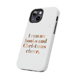 "I Love Books and Christmas Cheer" iPhone Case | Tough Dual-Layer Protection | Wireless Charging Compatible | Durable & Impact-Resistant | Holiday & Book Lover Theme